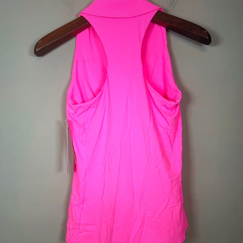 Lilly Pulitzer Neon Pink Sleeveless Collared Tank - Picture 2 of 10